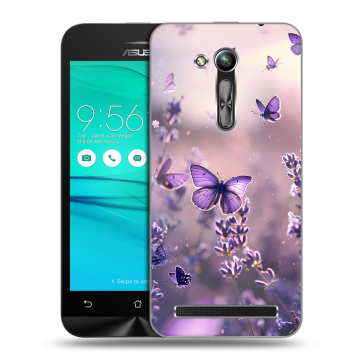Силиконовый чехол на ASUS ZenFone Go 4.5 ZB452KG с принтом бабочки и лаванда