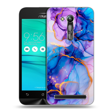 Силиконовый чехол на ASUS ZenFone Go 4.5 ZB452KG с принтом синий мрамор