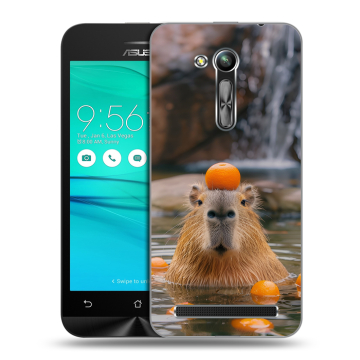 Силиконовый чехол на ASUS ZenFone Go 4.5 ZB452KG с принтом Капибара с апельсином