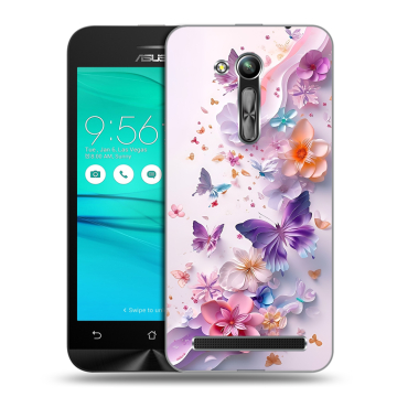 Силиконовый чехол на ASUS ZenFone Go 4.5 ZB452KG с принтом цветы бабочки