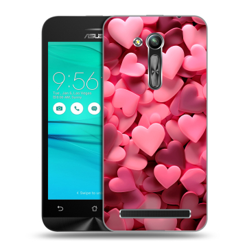 Силиконовый чехол на ASUS ZenFone Go 4.5 ZB452KG с принтом розовые сердечки