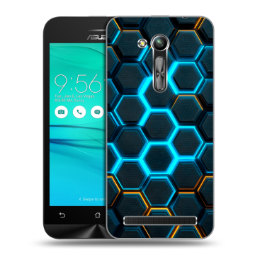 Силиконовый чехол на ASUS ZenFone Go 4.5 ZB452KG с принтом Неоновые соты