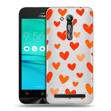 Силиконовый чехол на ASUS ZenFone Go 4.5 ZB452KG с принтом Сердечки