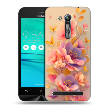 Силиконовый чехол на ASUS ZenFone Go 4.5 ZB452KG с принтом Цветы и бабочки
