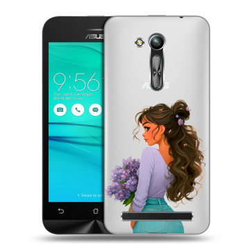 Силиконовый чехол на ASUS ZenFone Go 4.5 ZB452KG с принтом девушка цветы