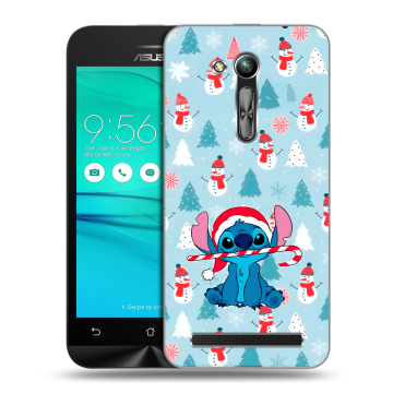 Силиконовый чехол на ASUS ZenFone Go 4.5 ZB452KG с принтом Стич Новый год