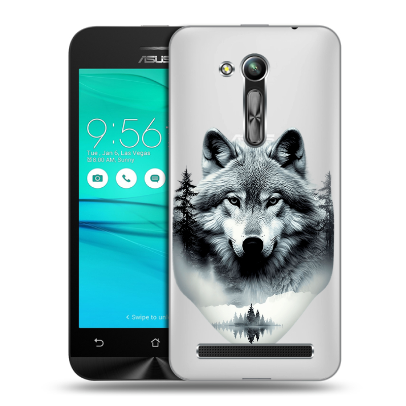 Пластиковый чехол на ASUS ZenFone Go 4.5 ZB452KG с принтом Волк в лесу Пластиковый чехол на ASUS ZenFone Go 4.5 ZB452KG с принтом Волк в лесу
