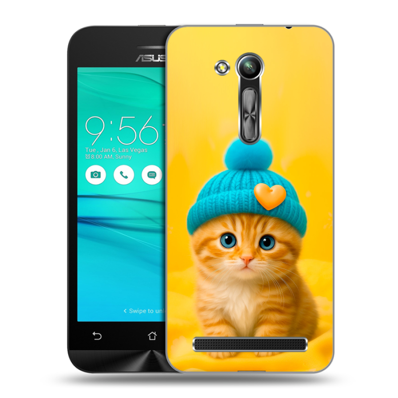Силиконовый чехол на ASUS ZenFone Go 4.5 ZB452KG с принтом Котенок в шапке Силиконовый чехол на ASUS ZenFone Go 4.5 ZB452KG с принтом Котенок в шапке