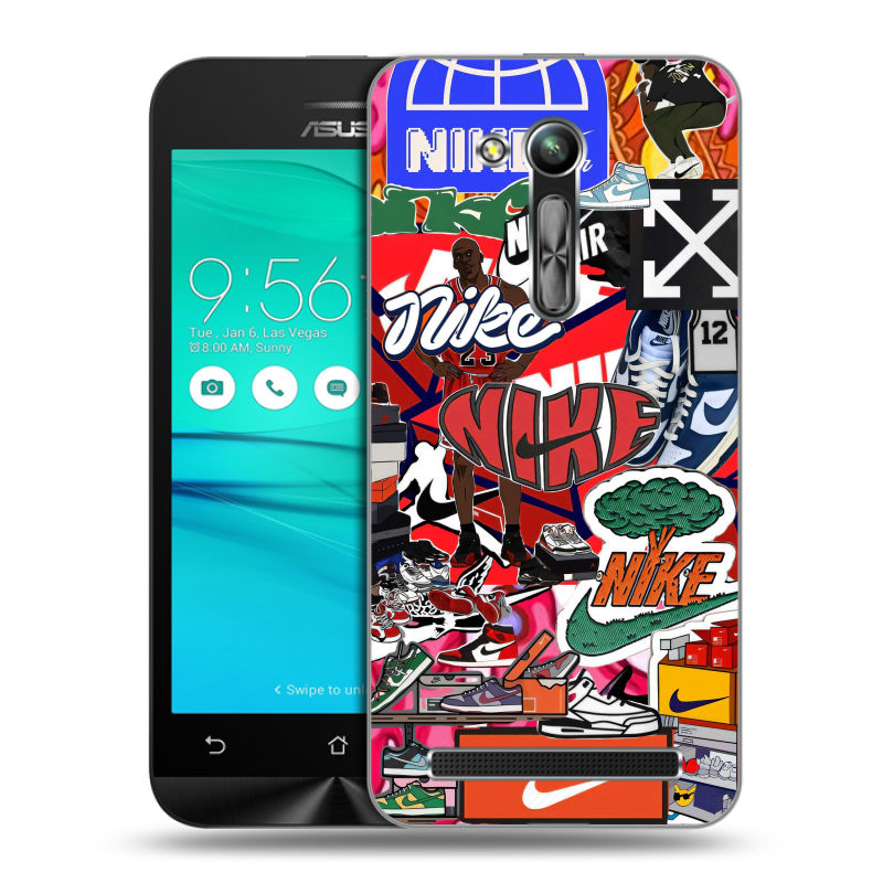Силиконовый чехол на ASUS ZenFone Go 4.5 ZB452KG с принтом Найк Nike яркий Силиконовый чехол на ASUS ZenFone Go 4.5 ZB452KG с принтом Найк Nike яркий