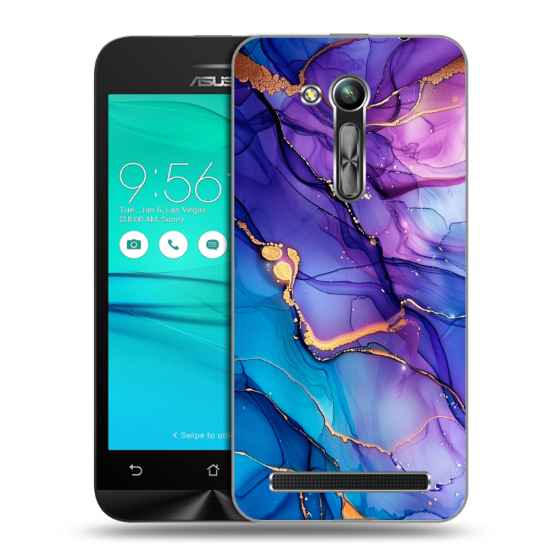 Силиконовый чехол на ASUS ZenFone Go 4.5 ZB452KG с принтом синий мрамор Силиконовый чехол на ASUS ZenFone Go 4.5 ZB452KG с принтом синий мрамор