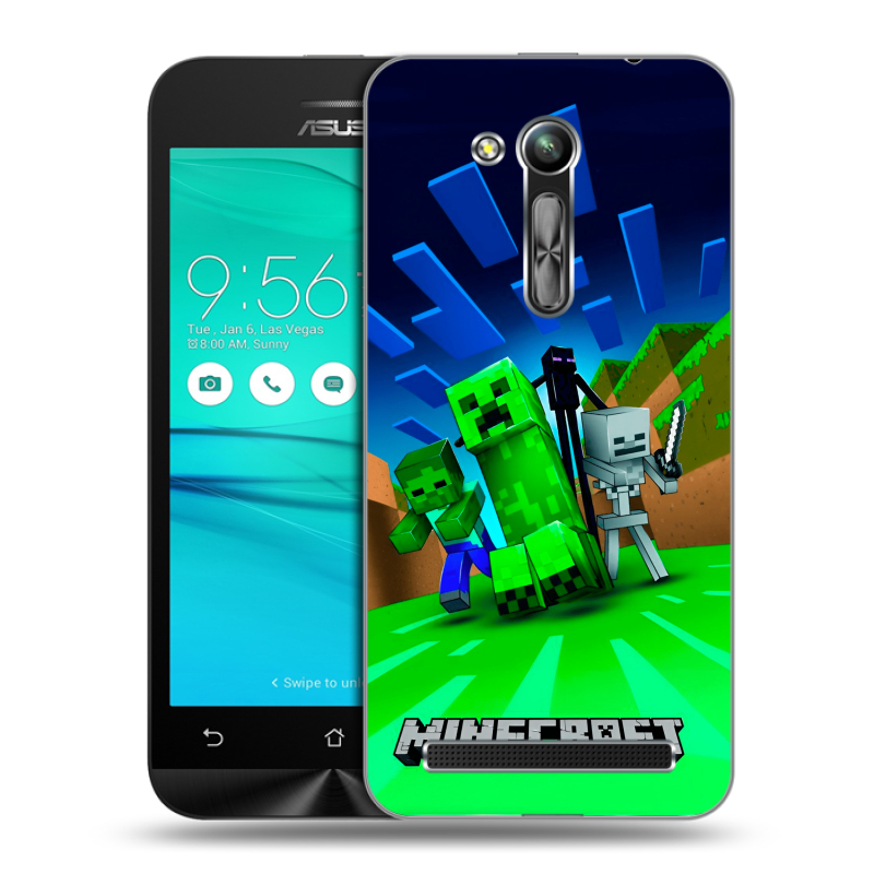 Силиконовый чехол на ASUS ZenFone Go 4.5 ZB452KG с принтом Майнкрафт Силиконовый чехол на ASUS ZenFone Go 4.5 ZB452KG с принтом Майнкрафт