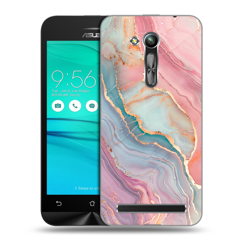Силиконовый чехол на ASUS ZenFone Go 4.5 ZB452KG с принтом розовый мрамор Силиконовый чехол на ASUS ZenFone Go 4.5 ZB452KG с принтом розовый мрамор