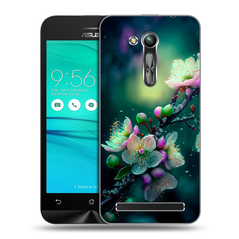 Пластиковый чехол на ASUS ZenFone Go 4.5 ZB452KG с принтом Цветы и мрамор Пластиковый чехол на ASUS ZenFone Go 4.5 ZB452KG с принтом Цветы и мрамор