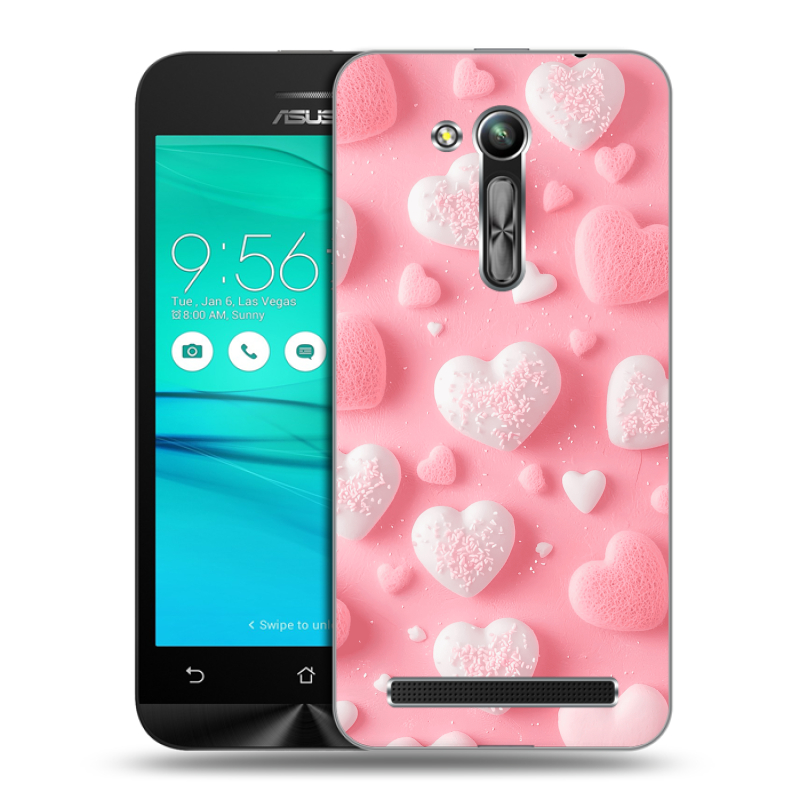 Силиконовый чехол на ASUS ZenFone Go 4.5 ZB452KG с принтом Сердечки Силиконовый чехол на ASUS ZenFone Go 4.5 ZB452KG с принтом Сердечки