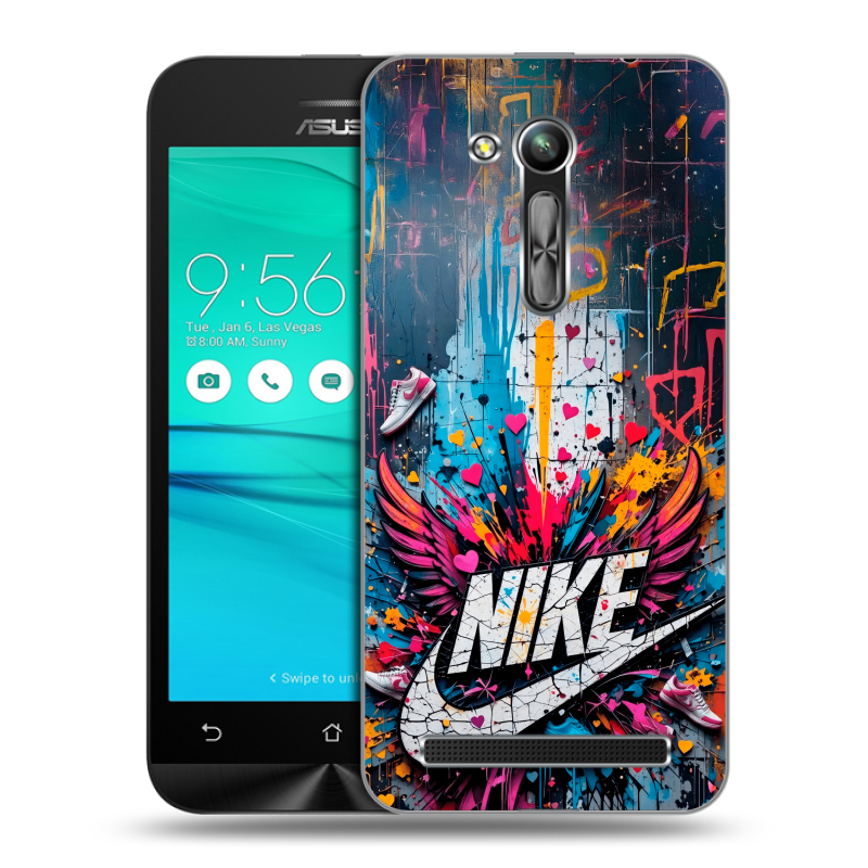 Силиконовый чехол на ASUS ZenFone Go 4.5 ZB452KG с принтом Nike Найк Силиконовый чехол на ASUS ZenFone Go 4.5 ZB452KG с принтом Nike Найк