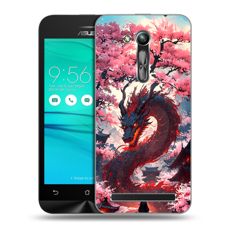 Силиконовый чехол на ASUS ZenFone Go 4.5 ZB452KG с принтом Дракон Японский Силиконовый чехол на ASUS ZenFone Go 4.5 ZB452KG с принтом Дракон Японский