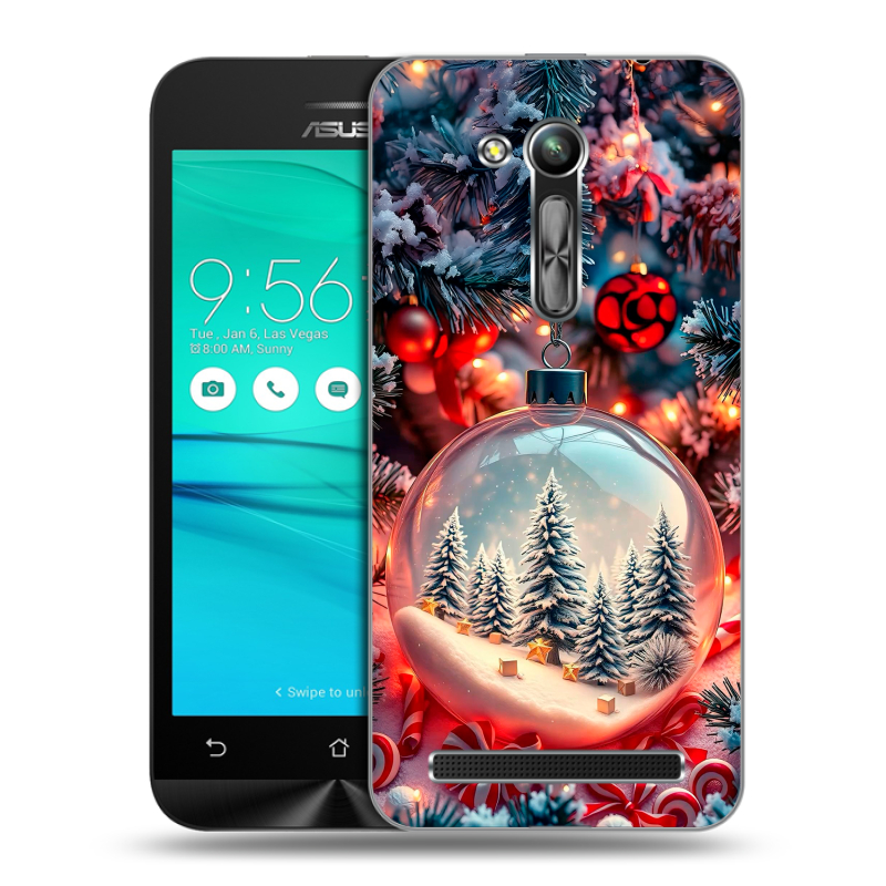 Пластиковый чехол на ASUS ZenFone Go 4.5 ZB452KG с принтом Новый год Пластиковый чехол на ASUS ZenFone Go 4.5 ZB452KG с принтом Новый год