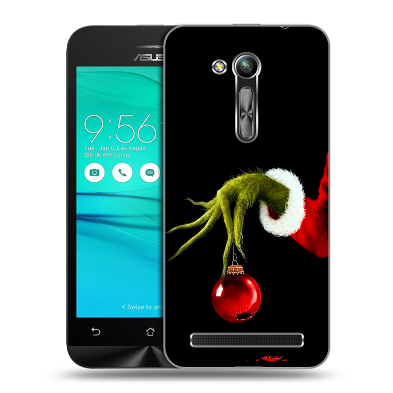 Силиконовый чехол на ASUS ZenFone Go 4.5 ZB452KG с принтом Новый год Гринч Силиконовый чехол на ASUS ZenFone Go 4.5 ZB452KG с принтом Новый год Гринч