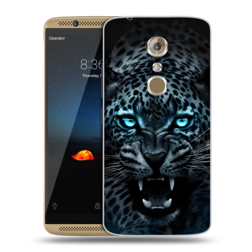 Пластиковый чехол на ZTE Axon 7 с принтом Темный леопард Пластиковый чехол на ZTE Axon 7 с принтом Темный леопард