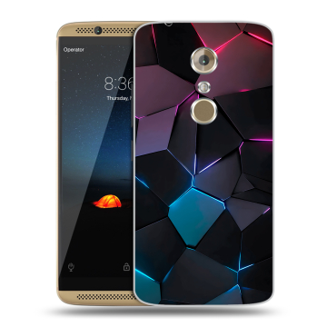 Пластиковый чехол на ZTE Axon 7 с принтом Геометрия неона