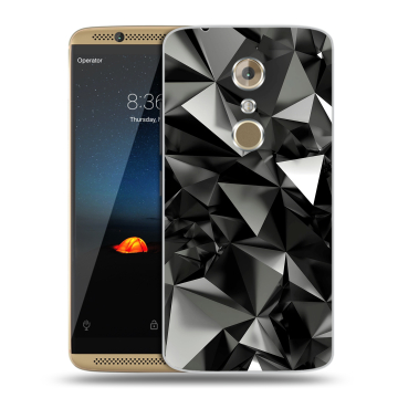 Пластиковый чехол на ZTE Axon 7 с принтом Черные кристаллы