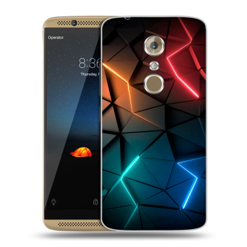 Пластиковый чехол на ZTE Axon 7 с принтом Абстракция неон