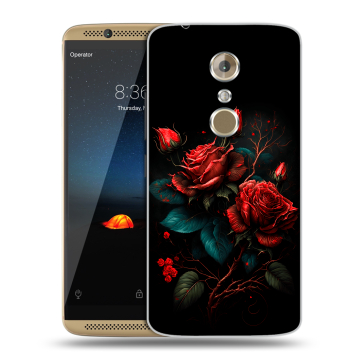 Пластиковый чехол на ZTE Axon 7 с принтом Розы красные Пластиковый чехол на ZTE Axon 7 с принтом Розы красные