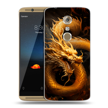 Пластиковый чехол на ZTE Axon 7 с принтом Золотой дракон Пластиковый чехол на ZTE Axon 7 с принтом Золотой дракон
