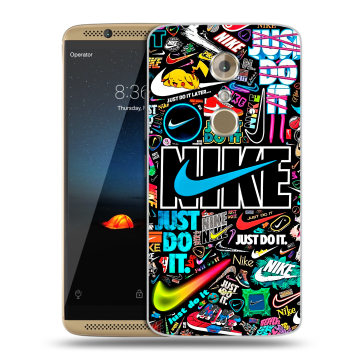 Пластиковый чехол на ZTE Axon 7 с принтом найк nike черный Пластиковый чехол на ZTE Axon 7 с принтом найк nike черный