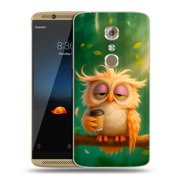 Пластиковый чехол на ZTE Axon 7 с принтом сова Пластиковый чехол на ZTE Axon 7 с принтом сова