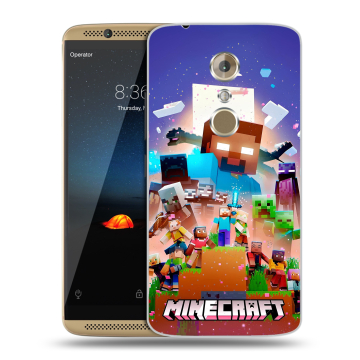 Пластиковый чехол на ZTE Axon 7 с принтом Майнкрафт Minecraft Пластиковый чехол на ZTE Axon 7 с принтом Майнкрафт Minecraft