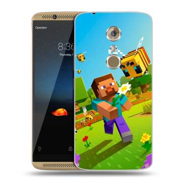 Пластиковый чехол на ZTE Axon 7 с принтом Майнкрафт Minecraft