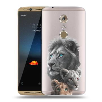 Пластиковый чехол на ZTE Axon 7 с принтом Львы