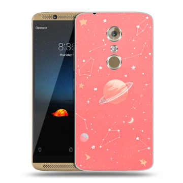 Пластиковый чехол на ZTE Axon 7 с принтом Розовый космос