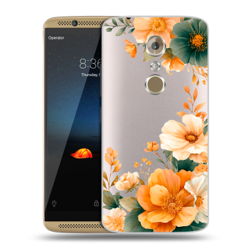 Пластиковый чехол на ZTE Axon 7 с принтом Цветы принт