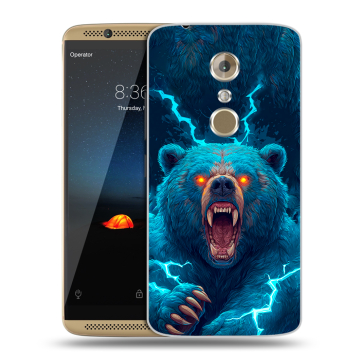 Пластиковый чехол на ZTE Axon 7 с принтом Медведь