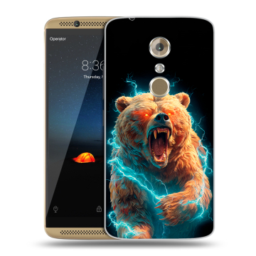 Пластиковый чехол на ZTE Axon 7 с принтом Медведь