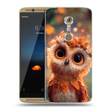 Пластиковый чехол на ZTE Axon 7 с принтом Милая сова