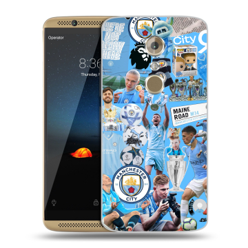 Пластиковый чехол на ZTE Axon 7 с принтом Man City Манчестер Сити