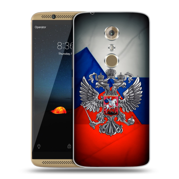 Пластиковый чехол на ZTE Axon 7 с принтом Флаг России Пластиковый чехол на ZTE Axon 7 с принтом Флаг России