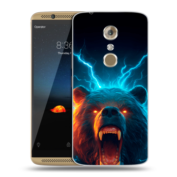 Пластиковый чехол на ZTE Axon 7 с принтом Медведь