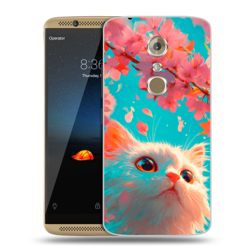 Пластиковый чехол на ZTE Axon 7 с принтом Красивый кот