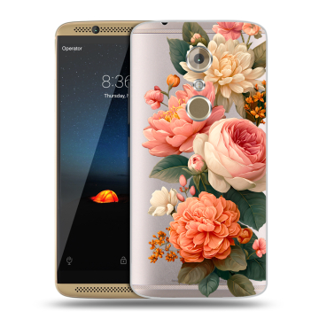 Пластиковый чехол на ZTE Axon 7 с принтом цветы