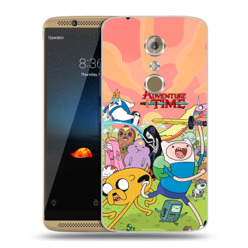 Пластиковый чехол на ZTE Axon 7 с принтом Adventure time Время приключений