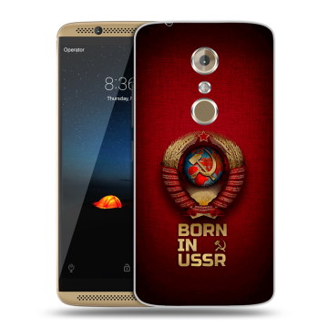 Пластиковый чехол на ZTE Axon 7 с принтом Флаг Герб СССР