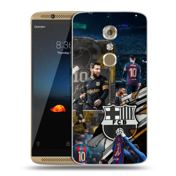 Пластиковый чехол на ZTE Axon 7 с принтом Messi Barcelona Пластиковый чехол на ZTE Axon 7 с принтом Messi Barcelona