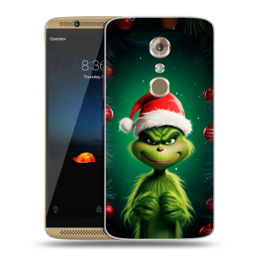 Пластиковый чехол на ZTE Axon 7 с принтом Гринч Новый год Рождество
