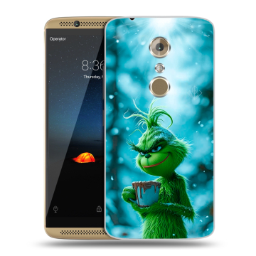 Пластиковый чехол на ZTE Axon 7 с принтом Новый год гринч