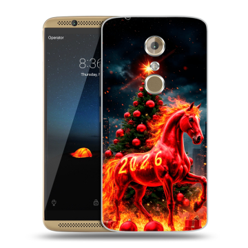 Пластиковый чехол на ZTE Axon 7 с принтом Новый год