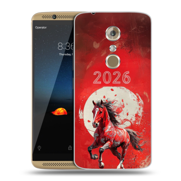 Пластиковый чехол на ZTE Axon 7 с принтом Новый год